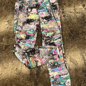 Lululemon 25" Fast + Free High-Rise, Neon Multi Leggings, 5 Pocket, 2
